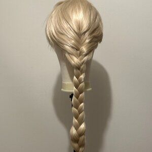31” Braided Blonde Synthetic Wig • Bangs • Long Length • Full Volume